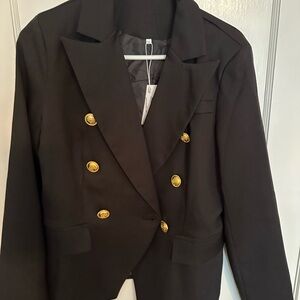 SMITH Black Blazer with Gold Buttons